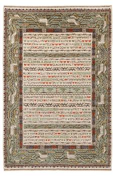 282. Märta Måås-Fjetterström, a carpet, 'Ordspråksmattan' (Havamal), knotted pile, c. 341 x 223 cm, signed AB MMF.