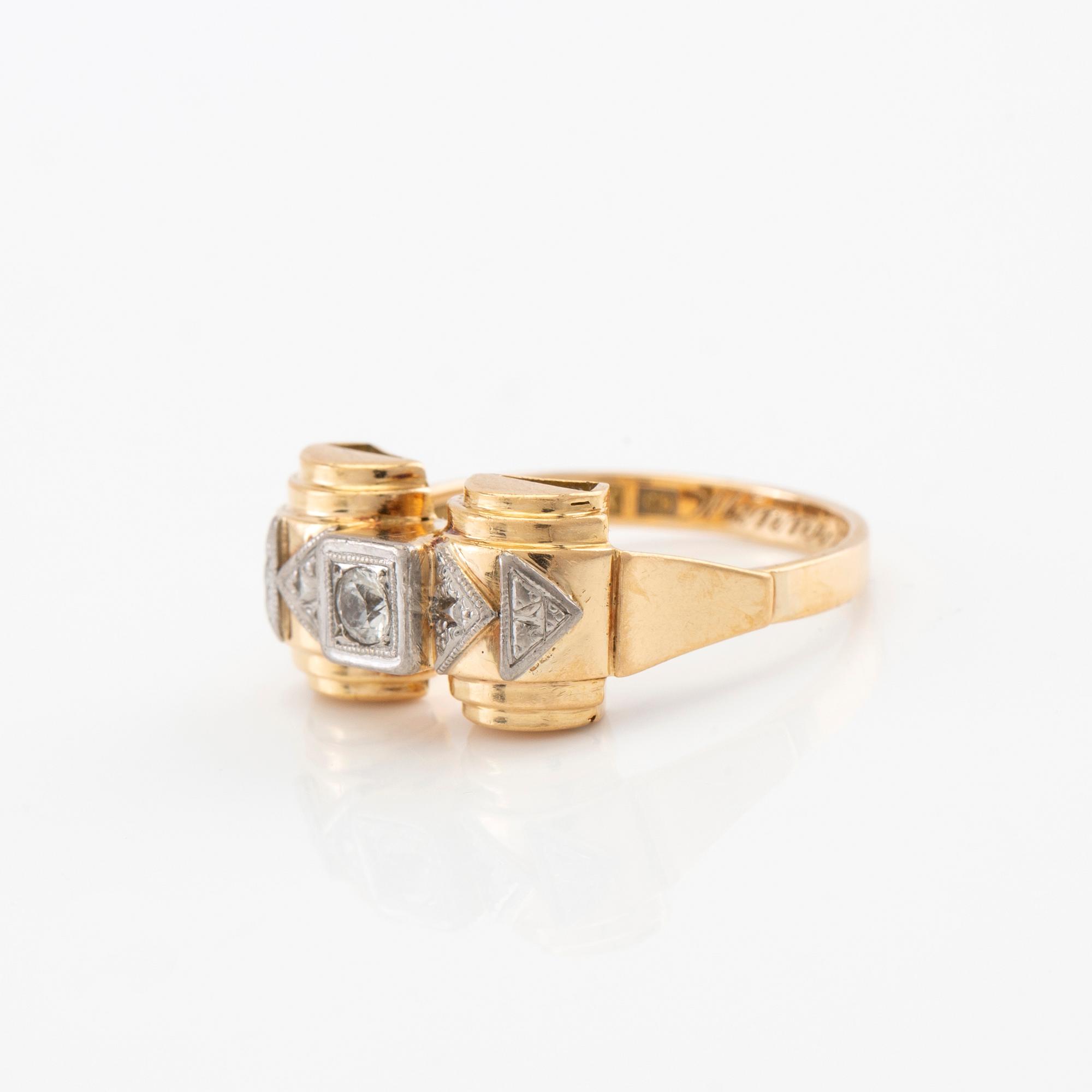 Ring 18K guld, Ernst Bylehn Katrineholm 1953.