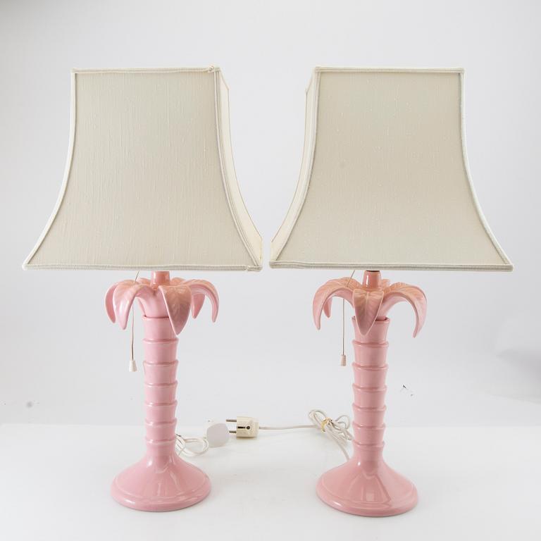 Table lamps, a pair, late 20th century.