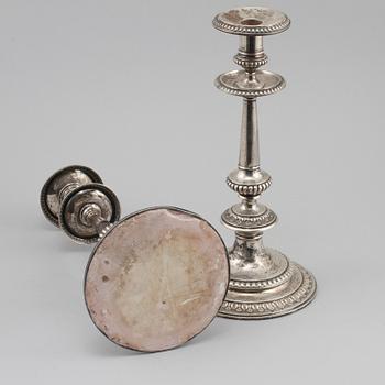 LJUSSTAKAR, ett par, silver, Johan Ludvig Friberg, Stockholm, 1884.