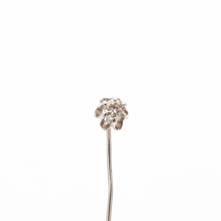 Brooch, 14K white gold with diamond, Axel Svensson, Malmö, 1989.