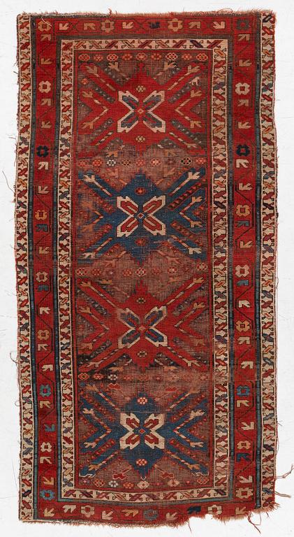 Matta, Kazak, antik, 1800-talets andra hälft. ca 205 x 105 cm.