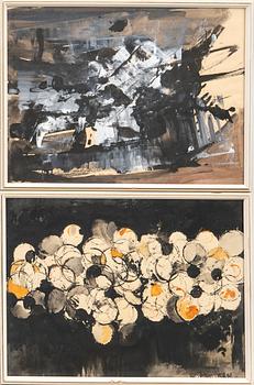 Gert Aspelin, gouache a set of two signed and dated 67.