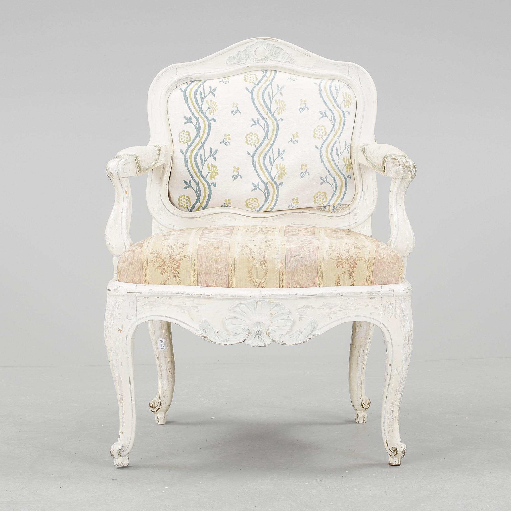 KARMSTOL, rokokostil, 1800-tal.