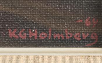 KARL GUSTAV HOLMBERG, olja på pannå, signerad och daterad -64.