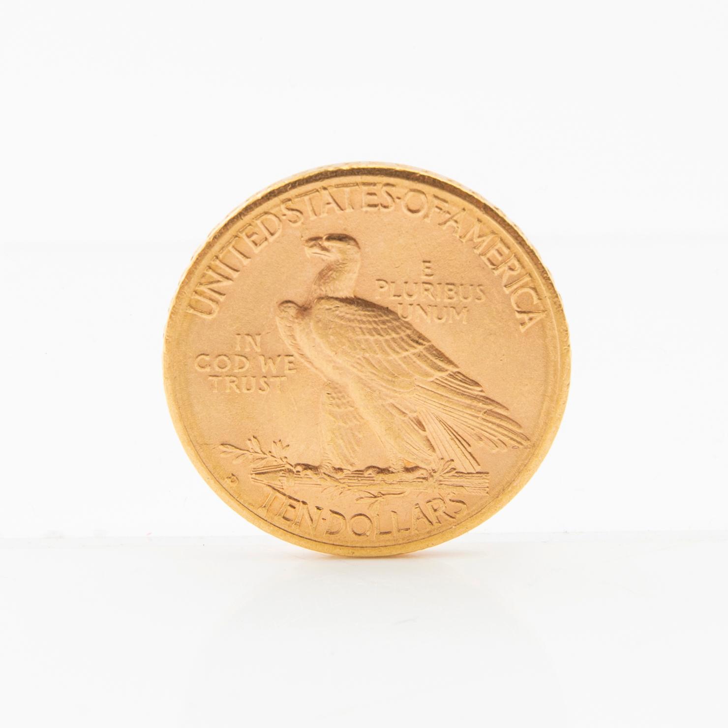 Gold coin 10 dollars USA 1910 Indian Head.