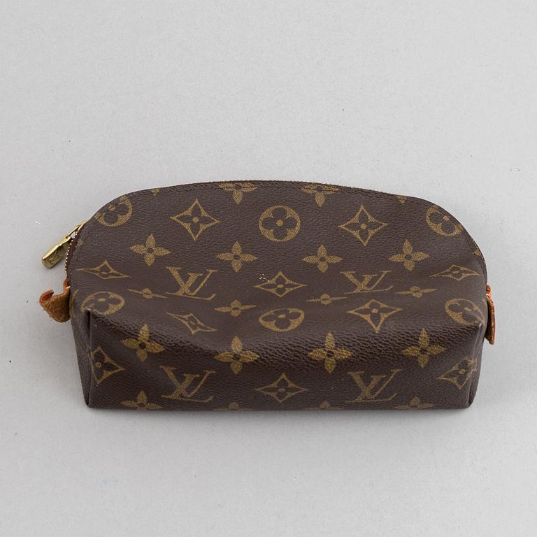 Louis Vuitton, a monogram canvas 'Keepall 55' weekend bag and toilet bag.