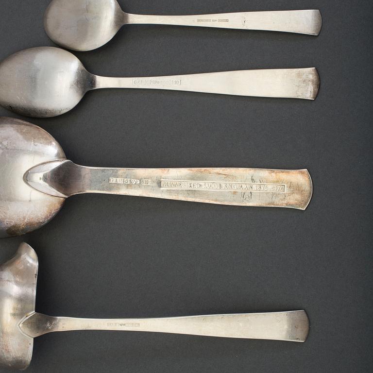 79 pieces silver cutlery from Jacob Ängman, "Rosenholm", late 20th century.