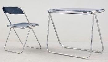 FÄLLSTOL samt BORD, "Plia", Giancarlo Piretti för Castelli, Italien, 1960/70-tal.