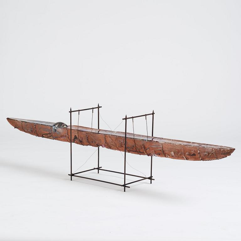 Bertil Vallien, a unique sant casted glass sculpture of a boat, Kosta Boda, Sweden, probably 1980s.