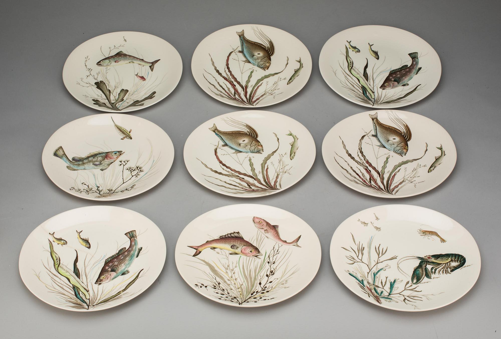 FISKTALLRIKAR, 15 st, porslin, "Fish", Johnson Bros, England.