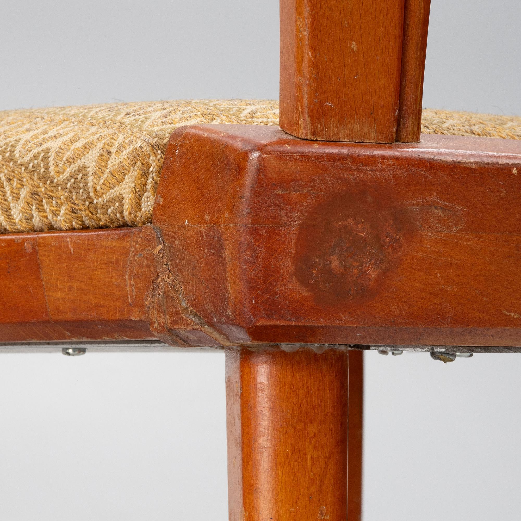 Carl Malmsten, stolar, 4 st, "Pyramid", Åfors Möbelfabrik, 1900-talets mitt.