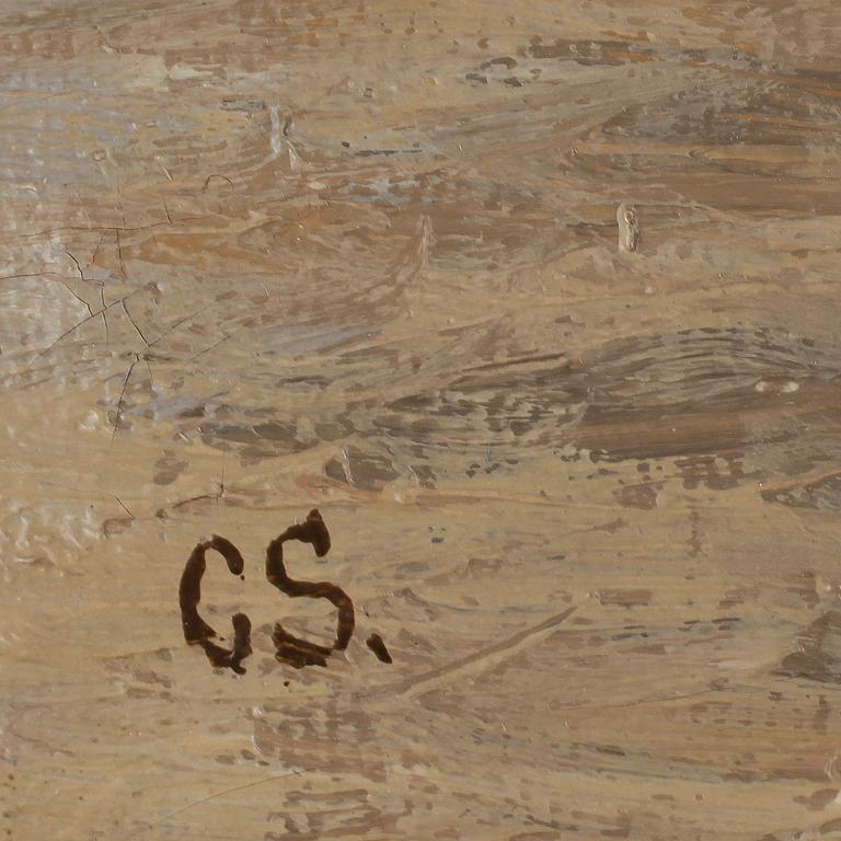 CARL CONRAD STILLING, ett par, olja på duk, monogramsignerade, tidigt 1900-tal.