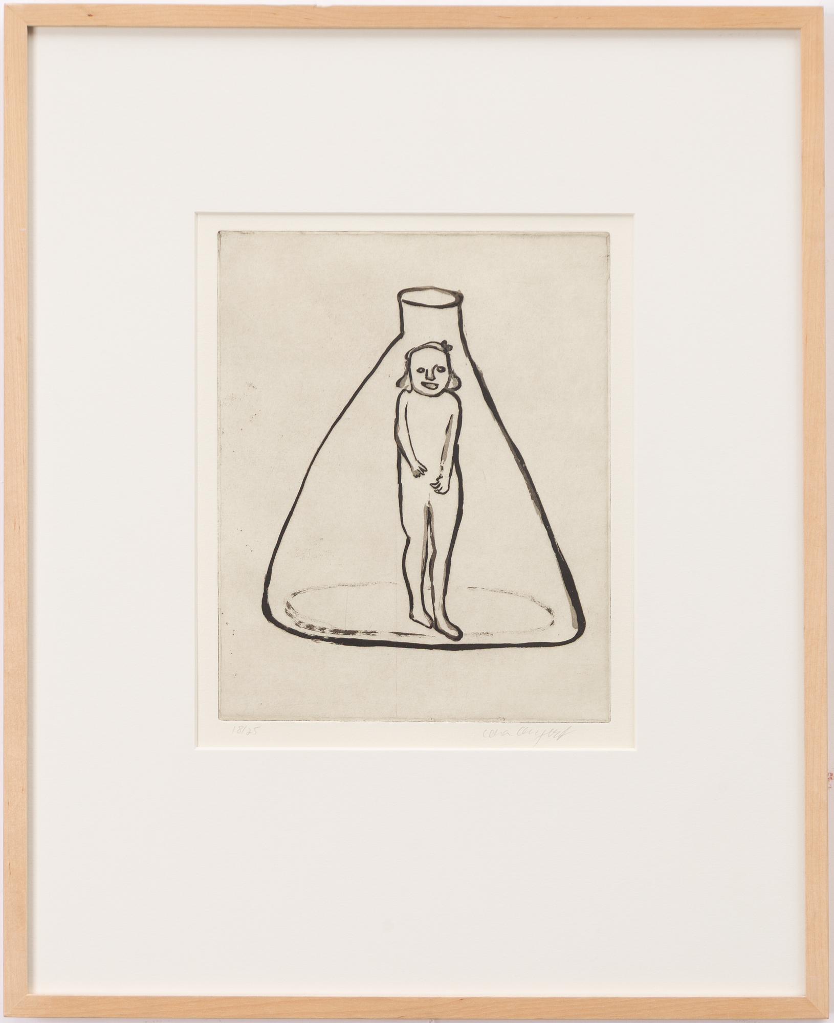 Lena Cronqvist, “Girl with body suit in a glass flask”.