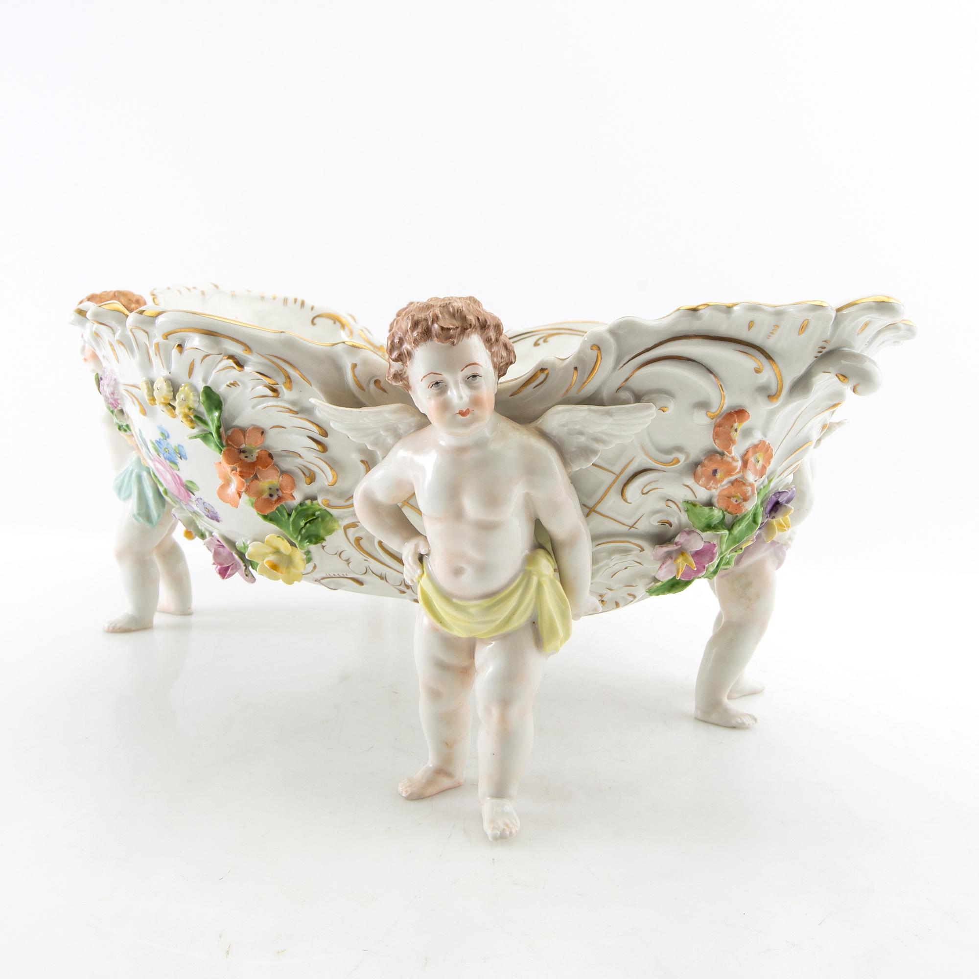 Cup on foot Rococo style Dresden first half of the 20th century porcelain.