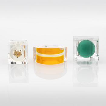Siv Lagerström, three acrylic plastic rings, 1970s.