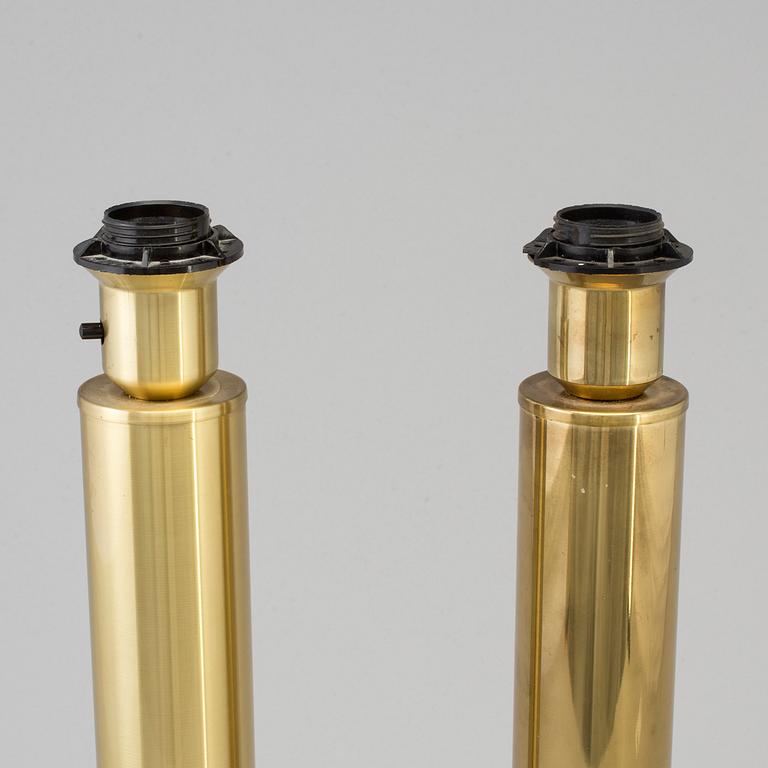 A pair of brass table lamps, second half of the 20th century.