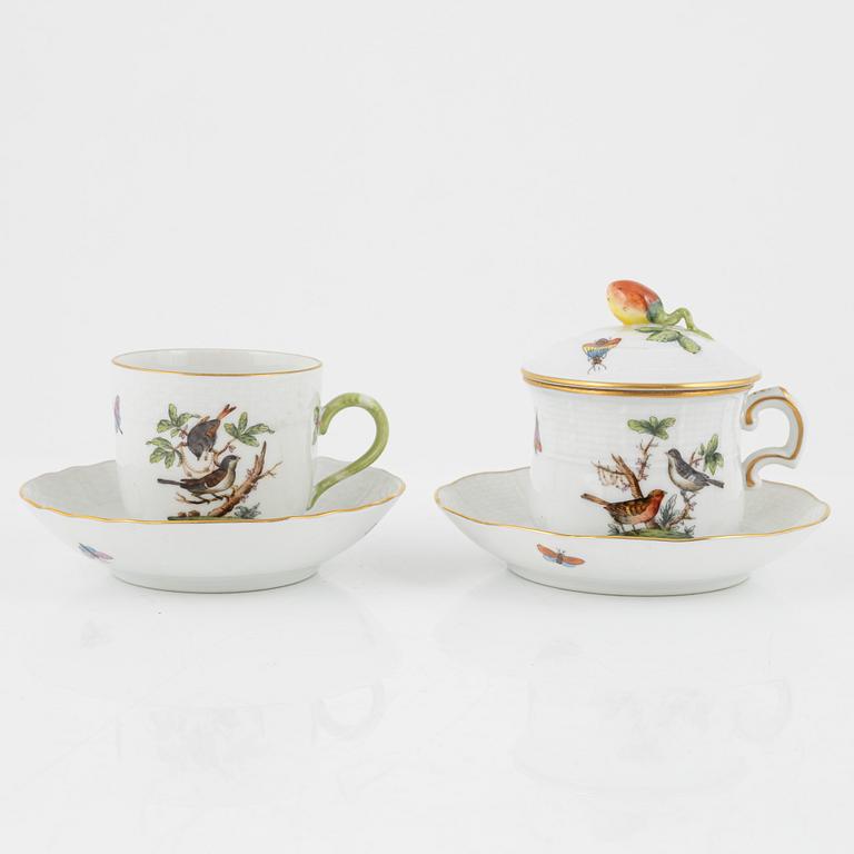 A Herend Porcelaine Service, 'Rothschild Birds/Couple of Birds' (24 pieces).