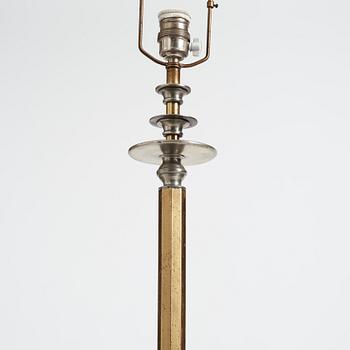 Nils Fougstedt, & Anna Petrus, a rare pewter and brass floor lamp, Svenskt Tenn, Stockholm 1929, model 763 A.