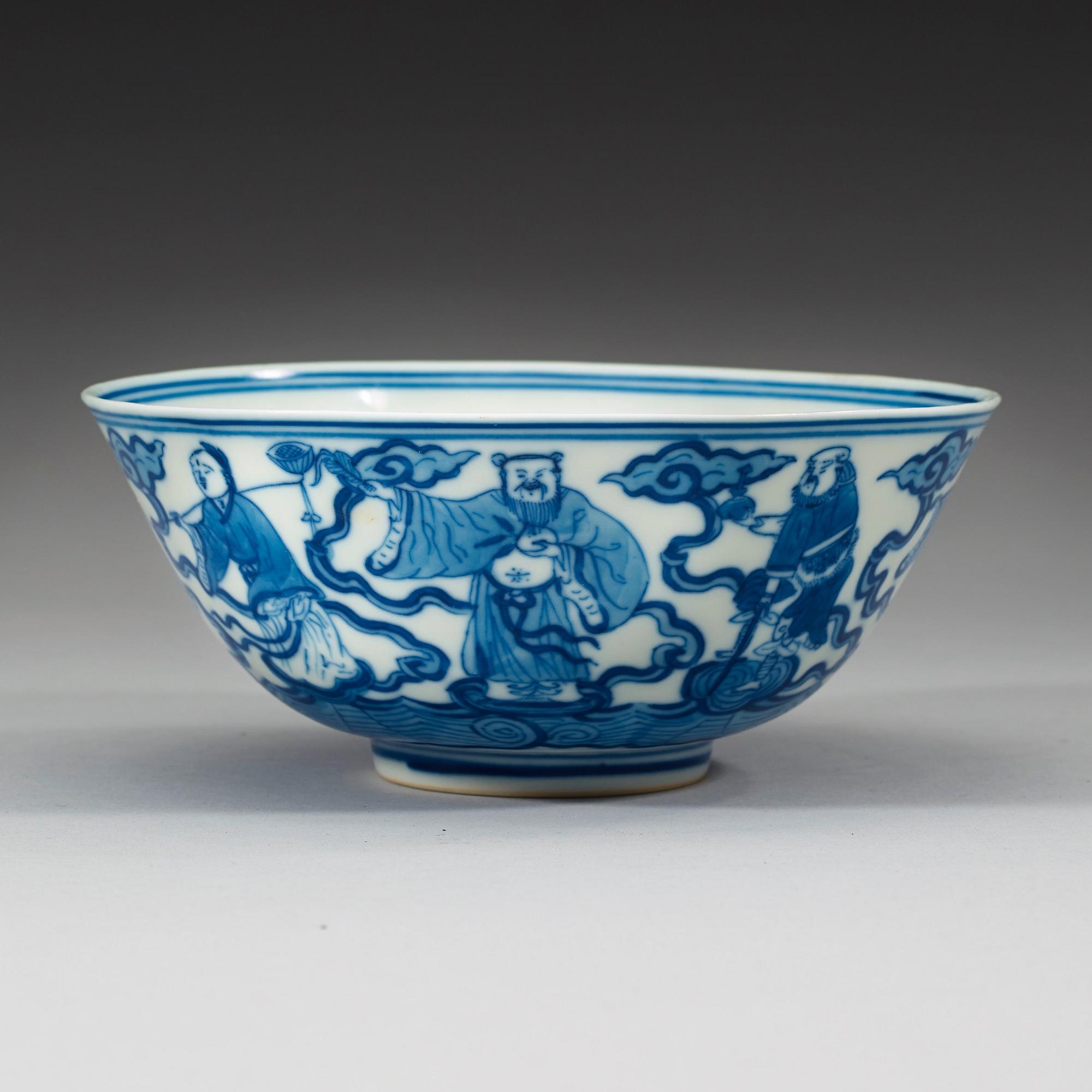 SKÅLAR, sex stycken, porslin. Sen Qing dynasti (1664-1912) med Qianlong sigillmärke.