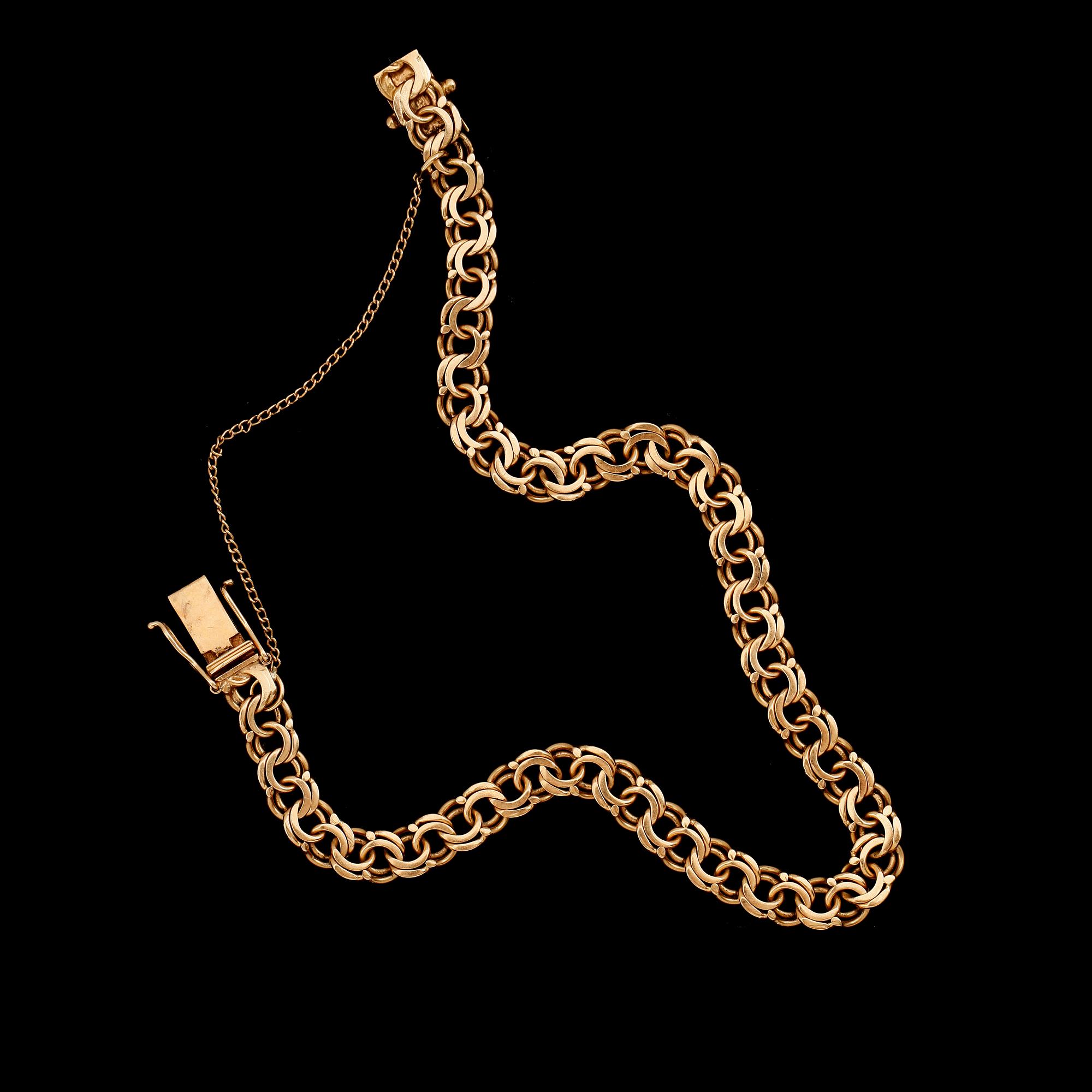 ARMBAND, 18 k guld, bismarcklänk, vikt ca 11 g.