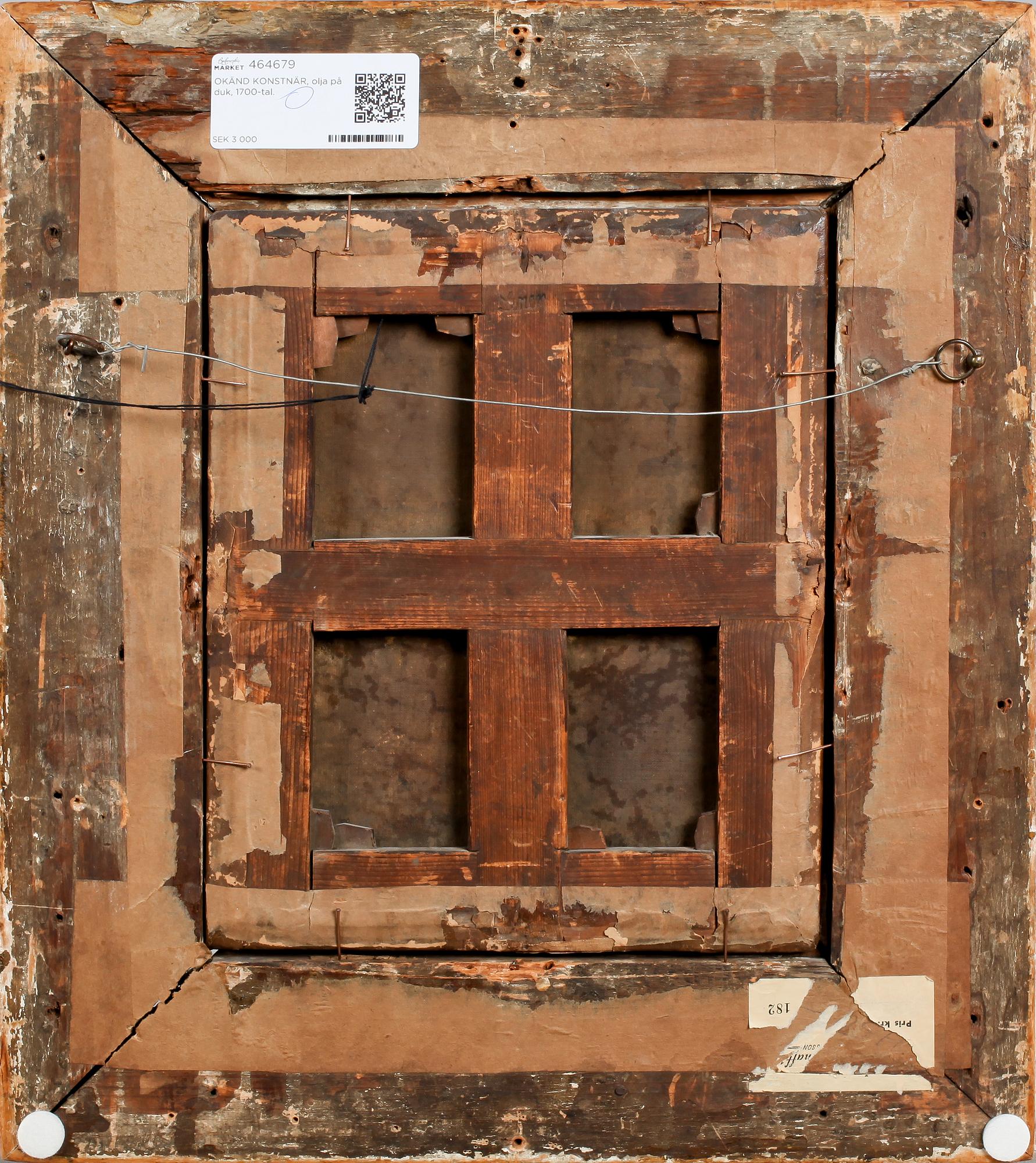 OKÄND KONSTNÄR, olja på duk, 1700-tal.