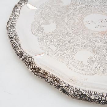 Trays 3 pcs, including England, silver-plated, first half of the 20th century.