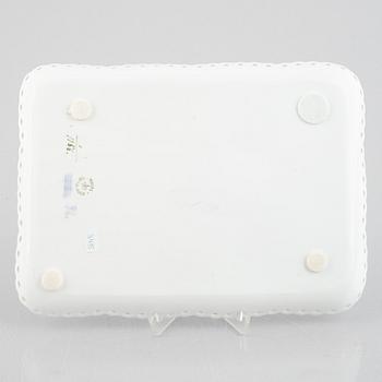 A 'Blue Fluted Full Lace' / 'Musselmalet' porcelain tray, Royal Copenhagen, model 1156, 1898-1923.