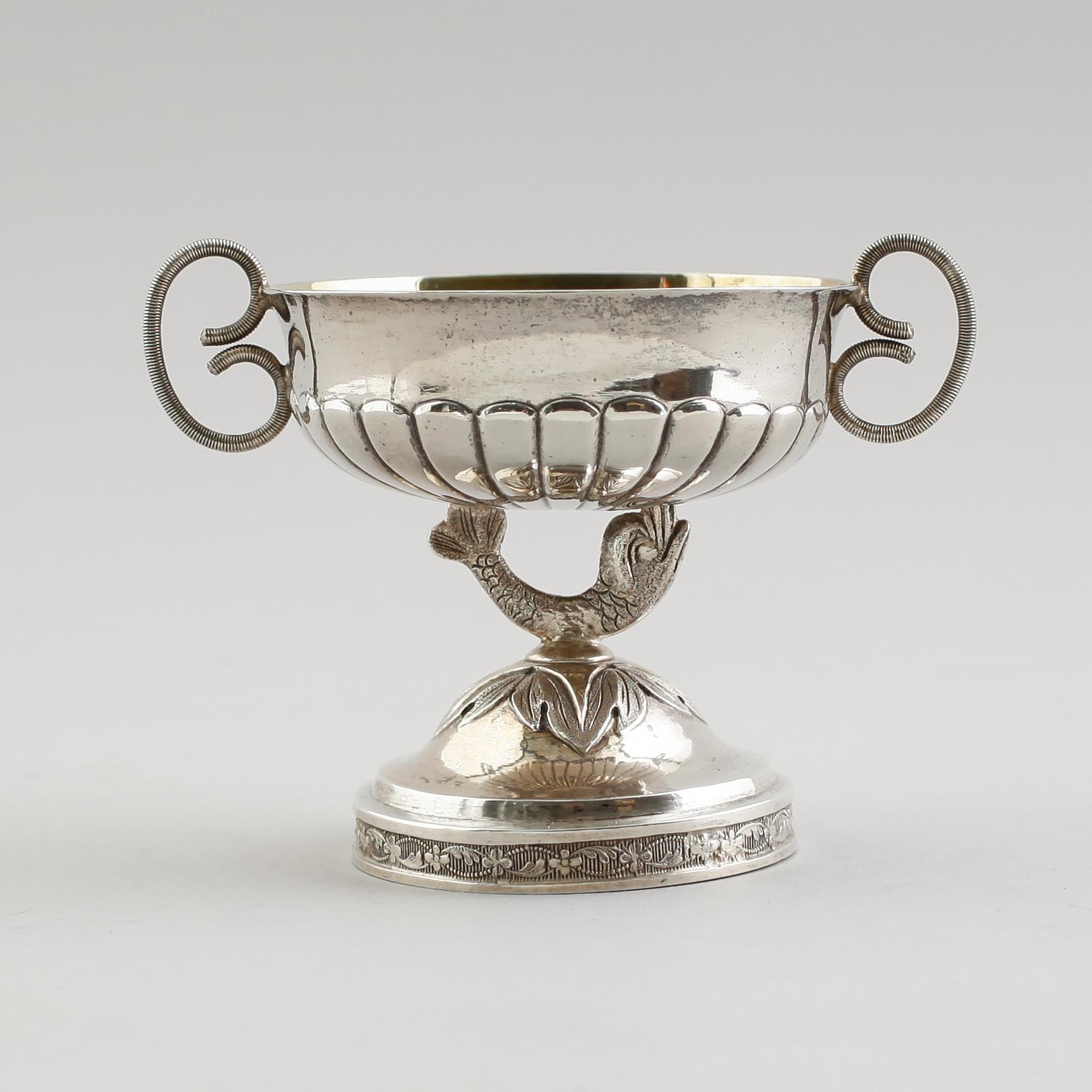 SALTKAR, silver, Michael Olof Barkman, Varberg 1829. Vikt ca 52 gram.