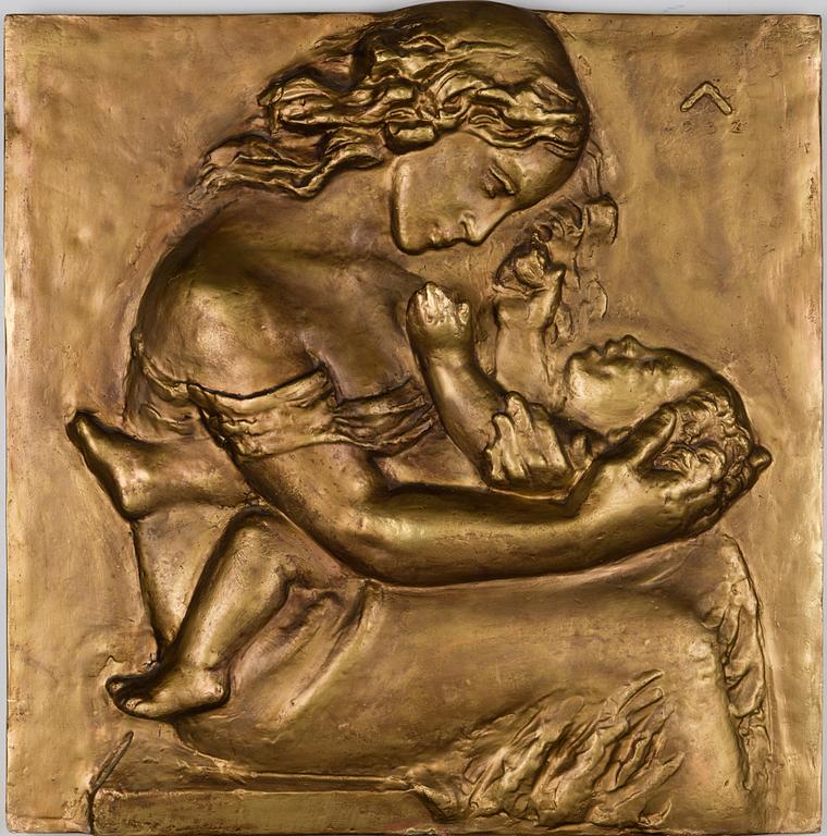 WÄINÖ AALTONEN, a gilt plaster relief, signad and dated 1932.