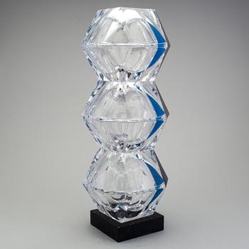 A Lars Hellsten polished glass sculpture, Orrefors, Sweden 1992.