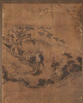 A Korean painting of figures in a landscape, anonymous artist, 18th/19th Century.