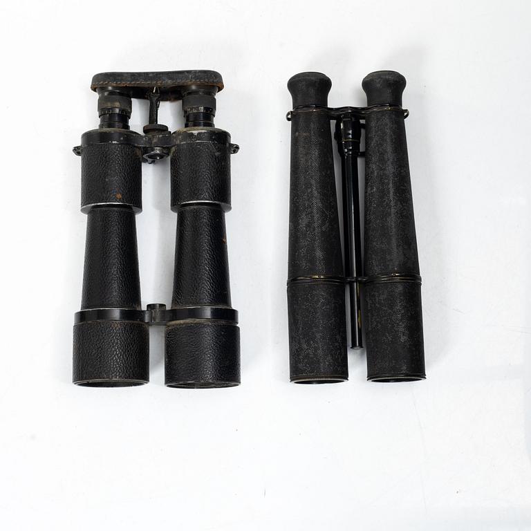 Kikare 2 st, Carl Zeiss Jena DE 10x50 samt en fransk 1800-talskikare.