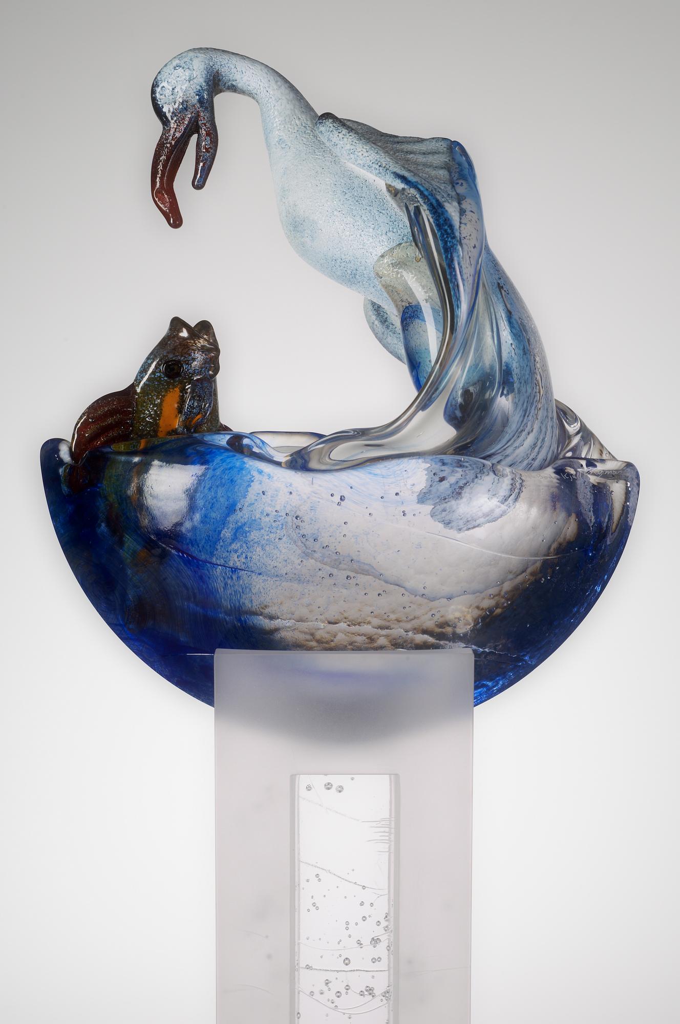 A unique Kjell Engman glass sculpture, Kosta Boda, Sweden 2002.