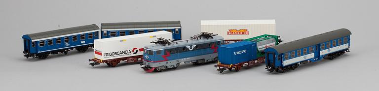 LOK samt VAGNAR, 6 st, Märklin HO, 4289, 28725.