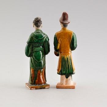 FIGURER, 1 par, lergods, Kina, 1800-/1900-tal.