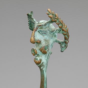 SKULPTUR, 2 st, brons, okänd konstnär, signerad o daterad 2000 resp 99.