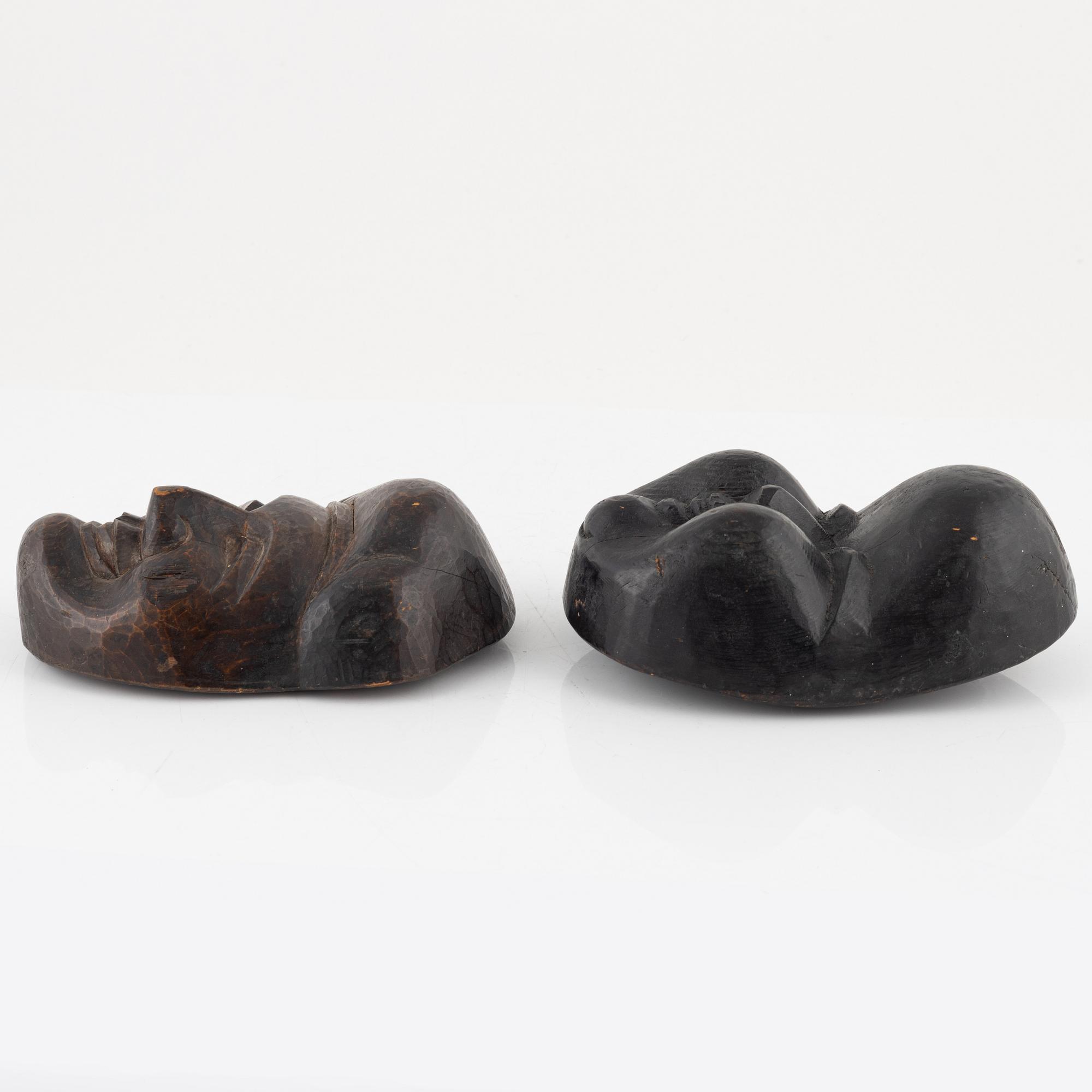 Two Japanese wooden sculptures, 20th century.