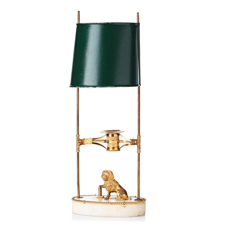 A late Gustavian early 19th century table lamp.