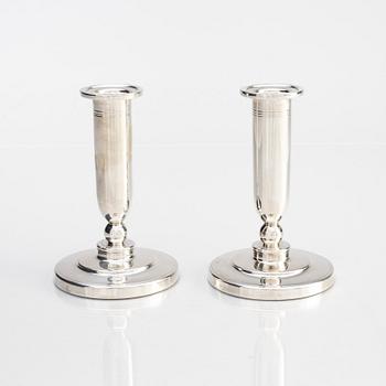 A pair of silver candlesticks, W.A. Bolin, Stockholm 1940.