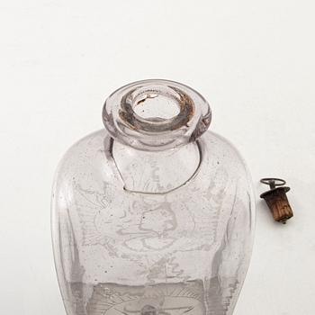 A Swedish glass flask, Limmareds glass manufactory, late 18th century/early 19th century.