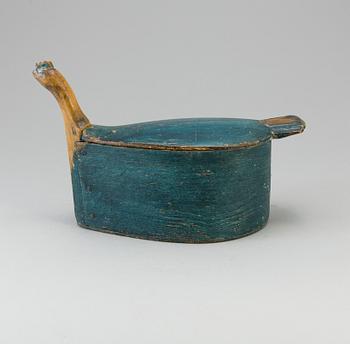 A painted folk art wood box 19th century.