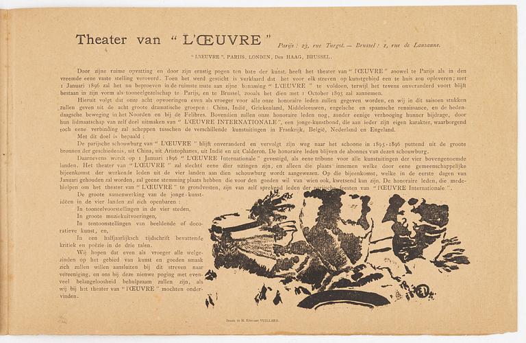 Henri de Toulouse-Lautrec, Announcement for the Théâtre de L'Oeuvre.