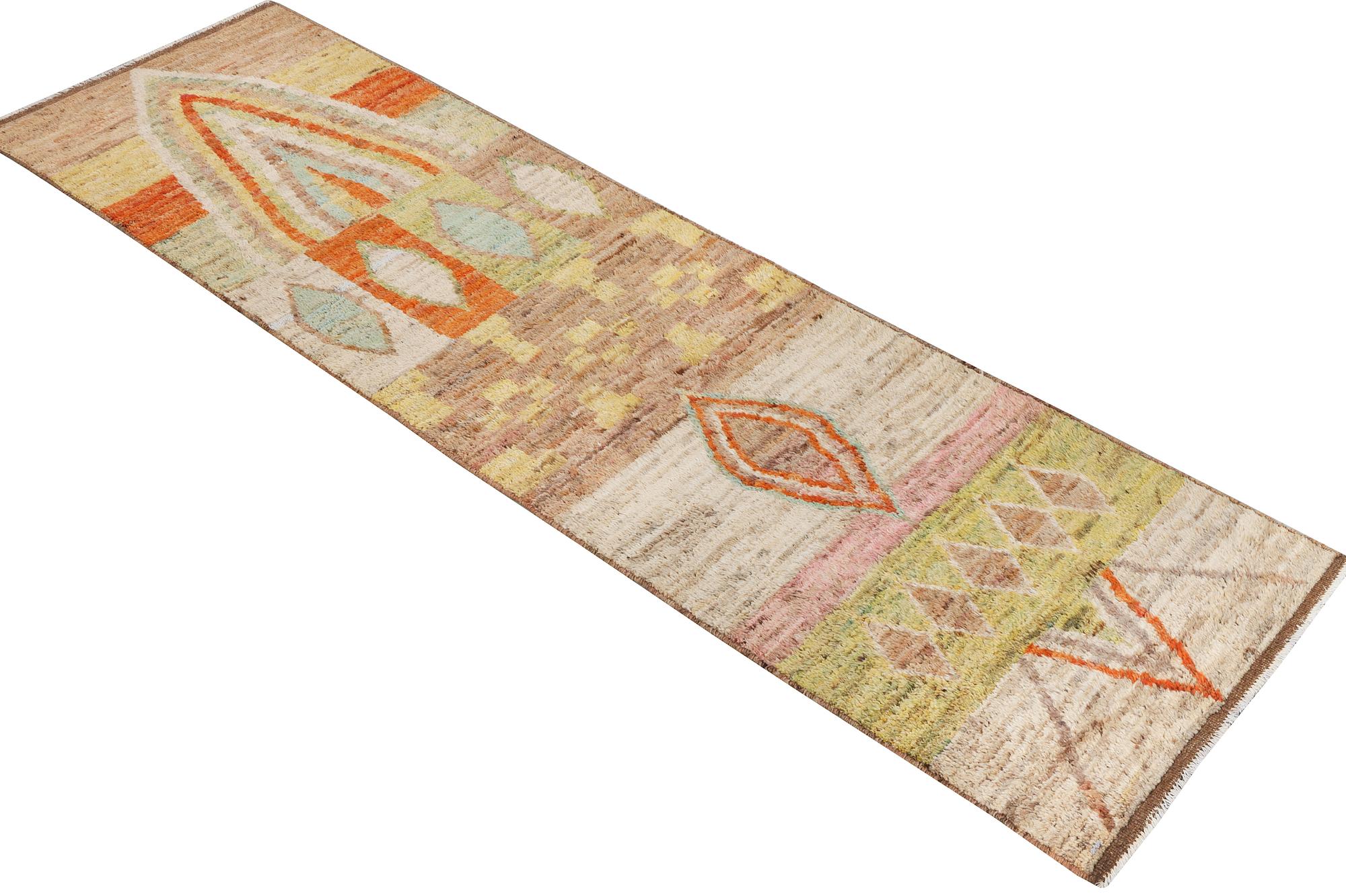 A Moroccan runner carpet, c. 304 x 84 cm.