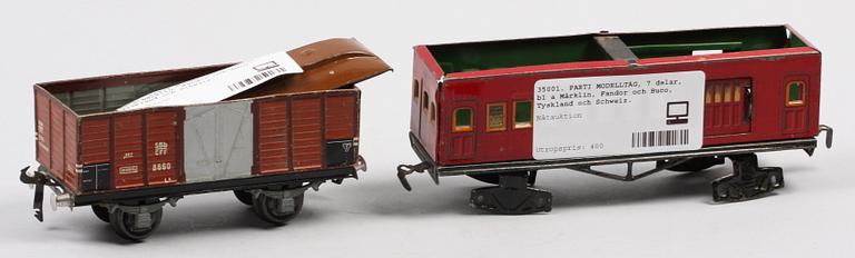 PARTI MODELLTÅG, 7 delar, bl a Märklin, Fandor och Buco, Tyskland och Schweiz.