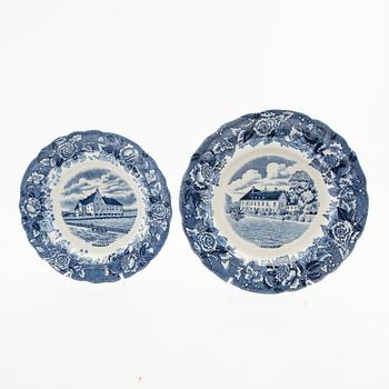 Servisdelar 9 st "Skånska slott" Rörstrand 1900-talets första hälft flintgods.