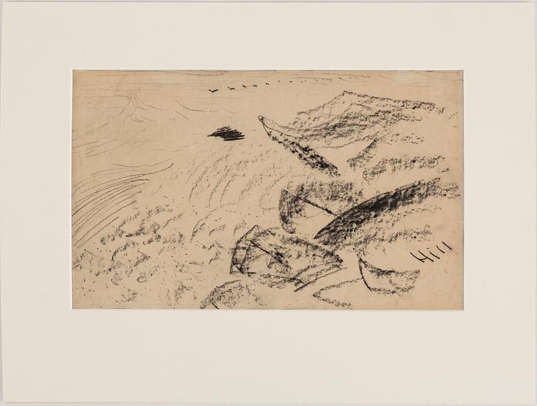 CARL FREDRIK HILL, Charcoal, signed and.