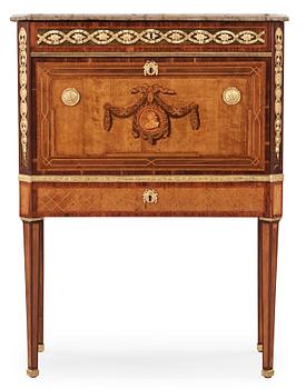 A Gustavian 18th century secretaire attributed to F Iwersson, master 1780.