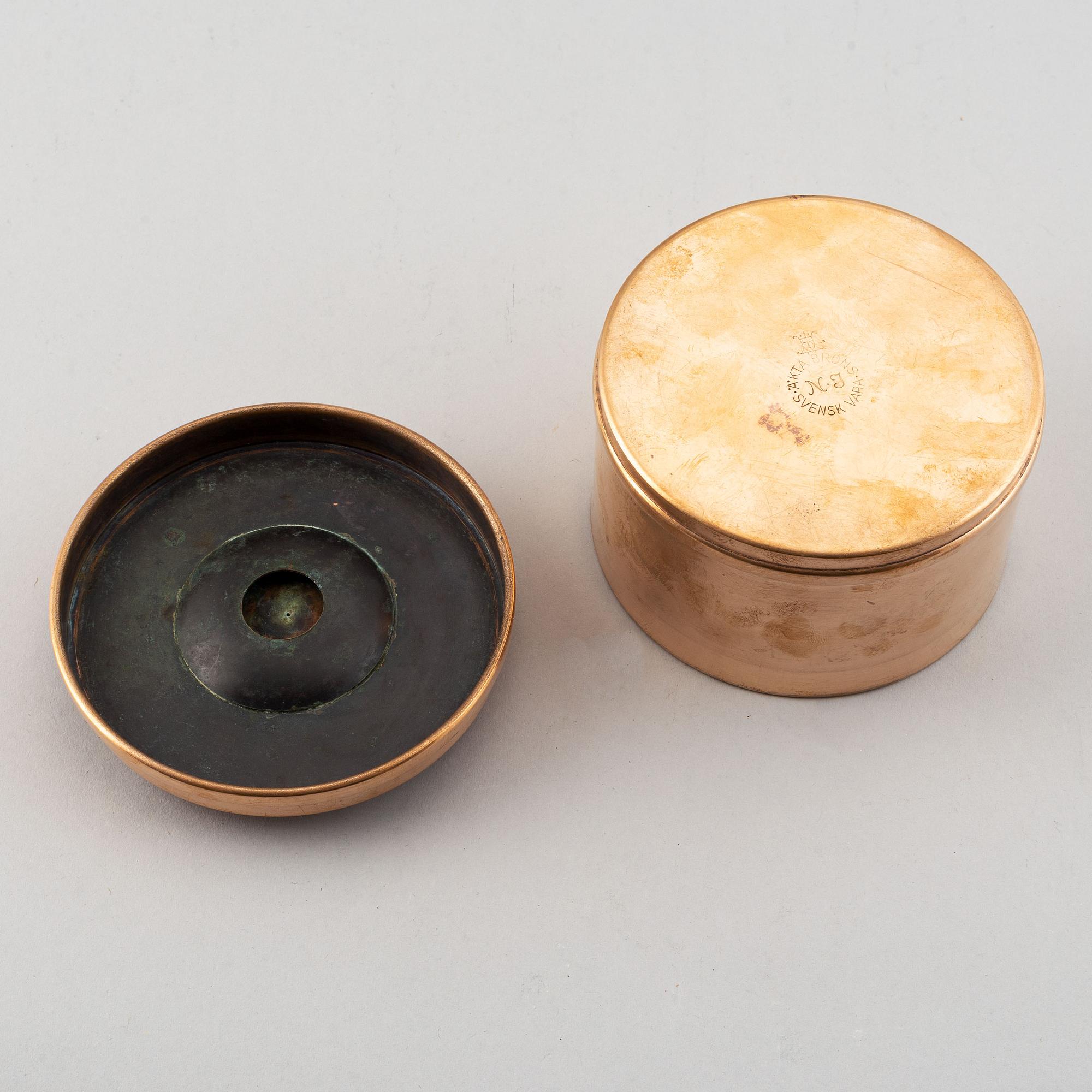 A 1920's/30's bronze tobacco box from Nils Johan.