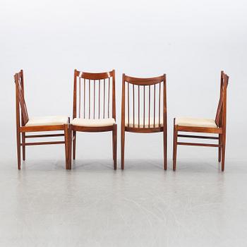 ARNE VODDER, stolar, 6 st, palisander, 1960-tal, Cites-intyg medföljer.